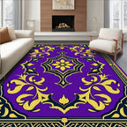 Royal Purple Gold Floral Rug