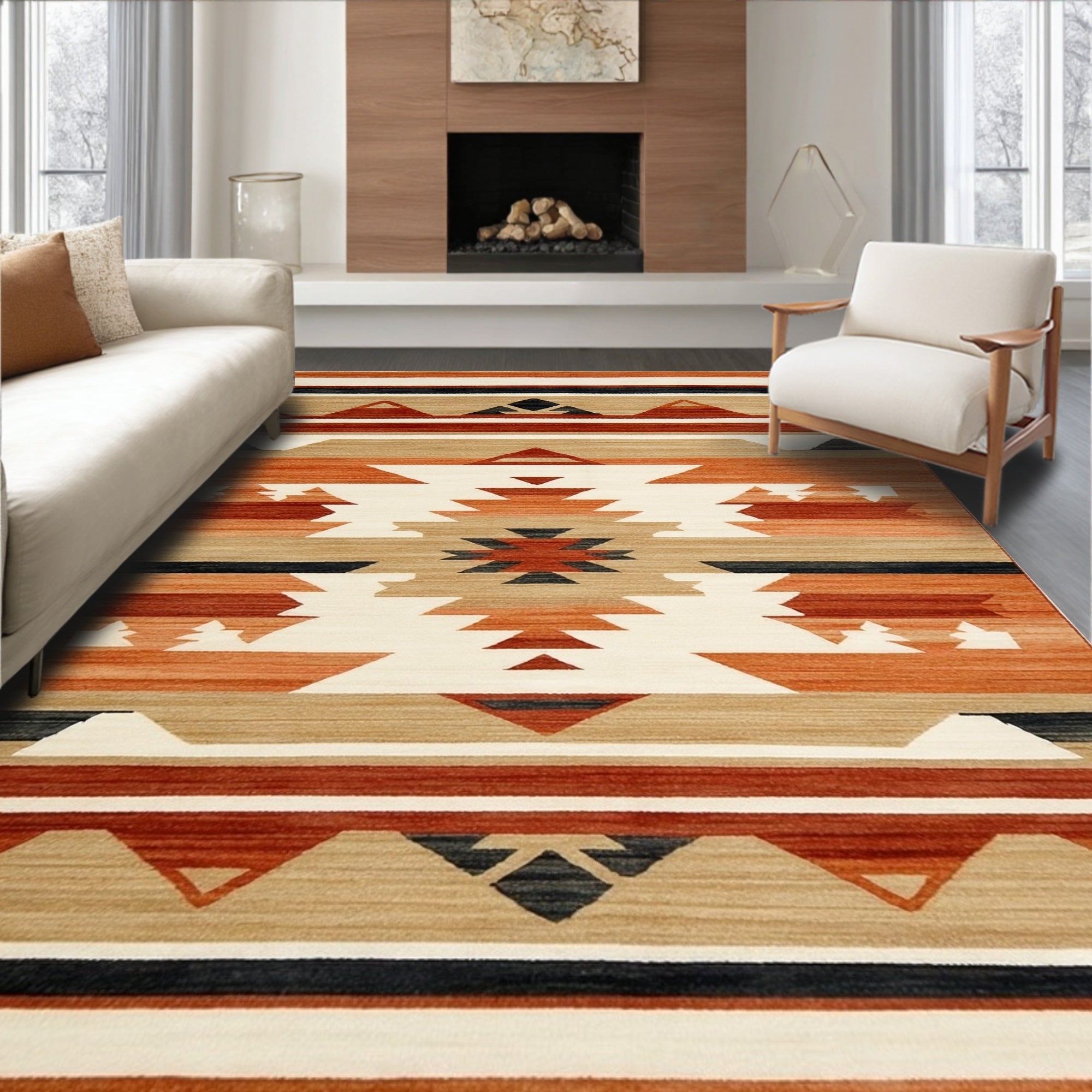 Southwestern Geometric Earth Tone Rug