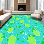 Funky Green White Polka Dot Design Rug
