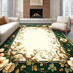 Elegant Floral Vine Garden Frame Rug