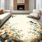 Floral Vine Birds Art Nouveau Rug