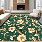 Ornate Floral Scrollwork Pattern Rug