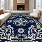 Art Nouveau Floral Mandala Pattern Design Rug