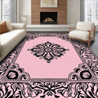 Elegant Floral Scrollwork Medallion Rug