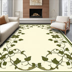 Vine Swirl Leaf Border Design Rug