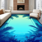 Tropical Palm Frond Gradient Design Rug