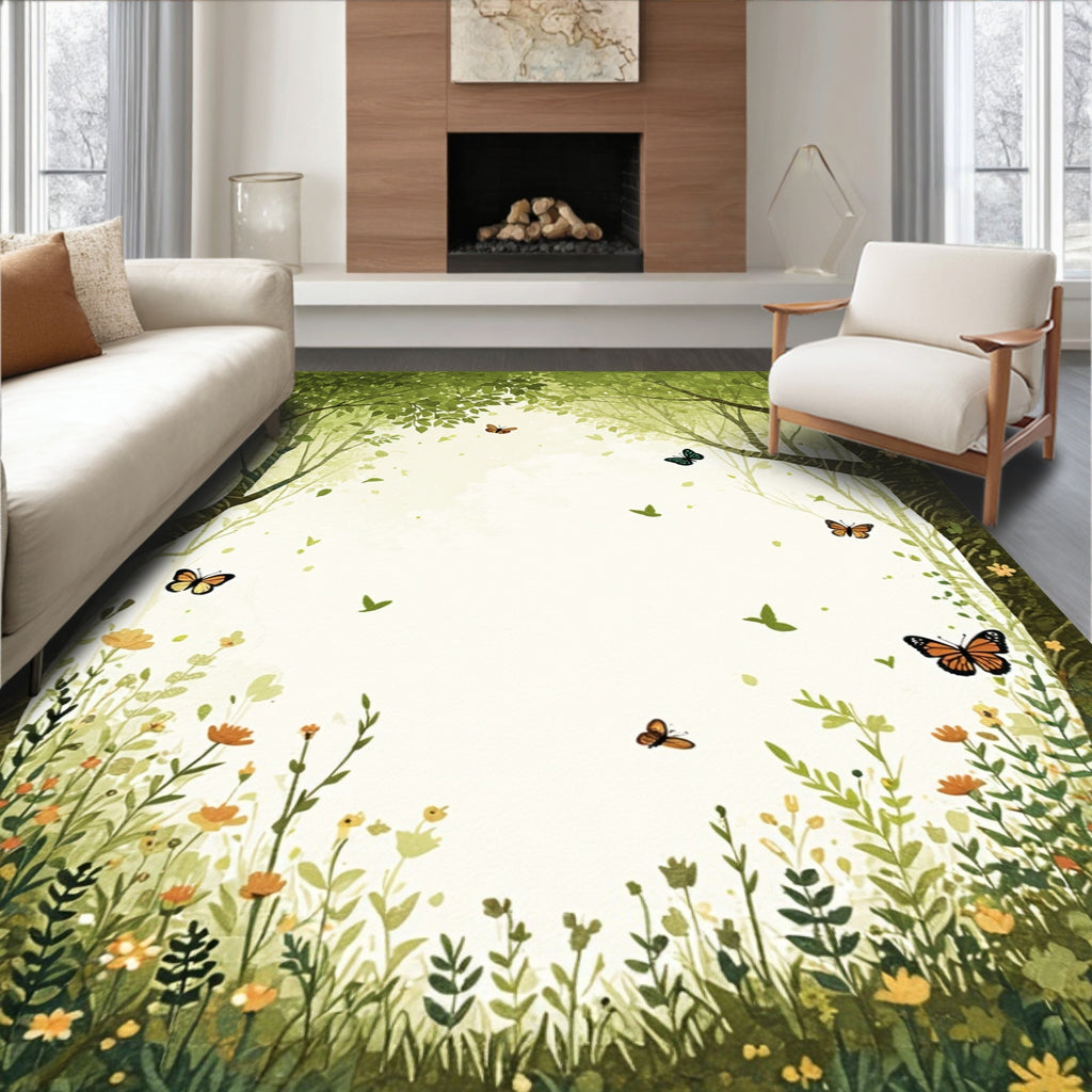 Enchanted Forest Butterfly Meadow Rug