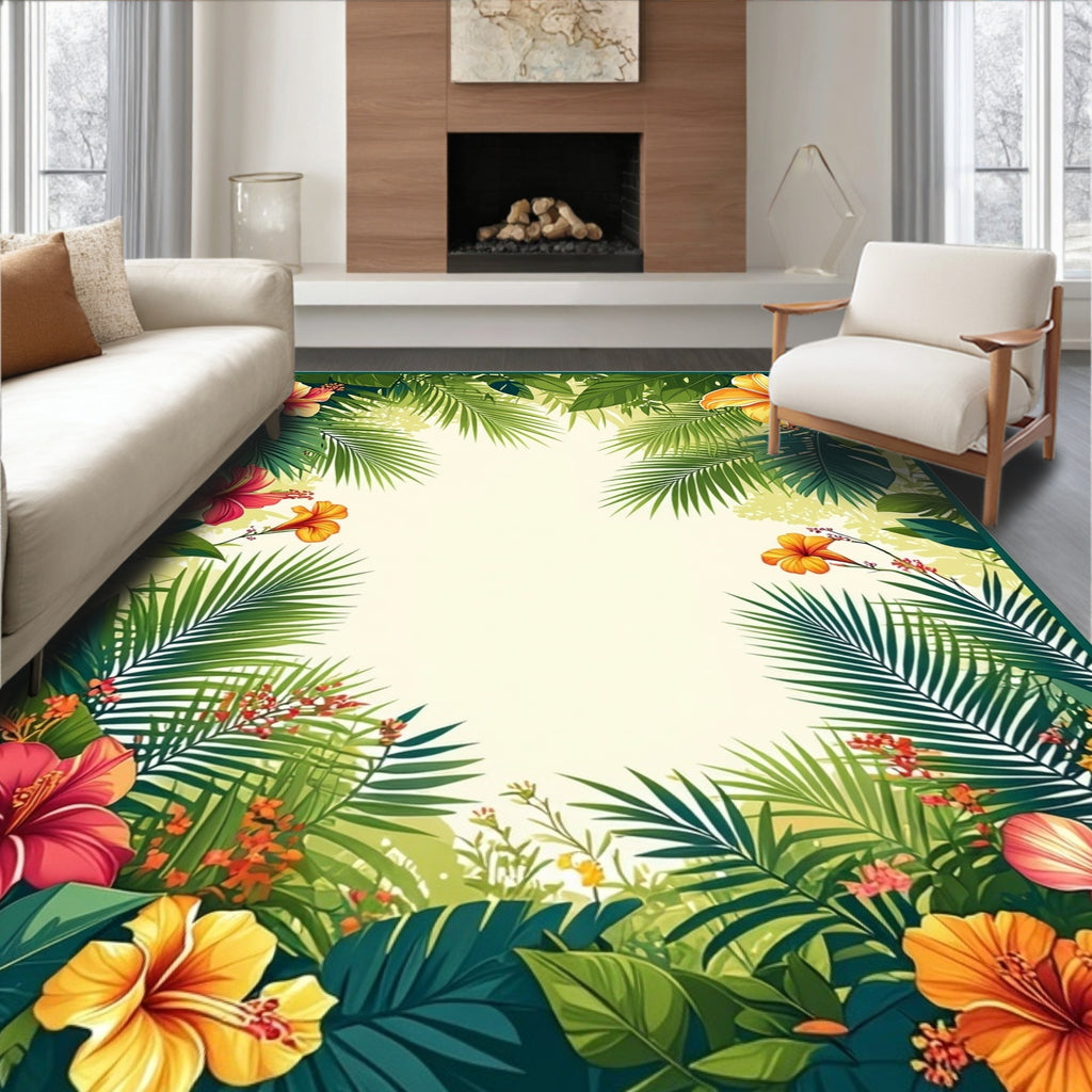 Tropical Lush Floral Paradise Rug