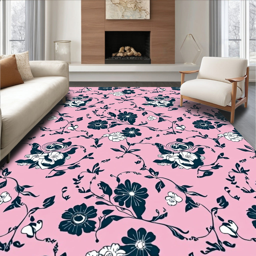Charming Floral Vines Pattern Rug