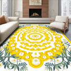 Golden Floral Maze Inspired Design Rug