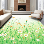 Whimsical Floral Garden Birds Design Rug