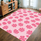 Pink Floral Pattern Design Rug