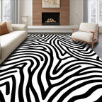 Abstract Zebra Stripe Pattern Rug
