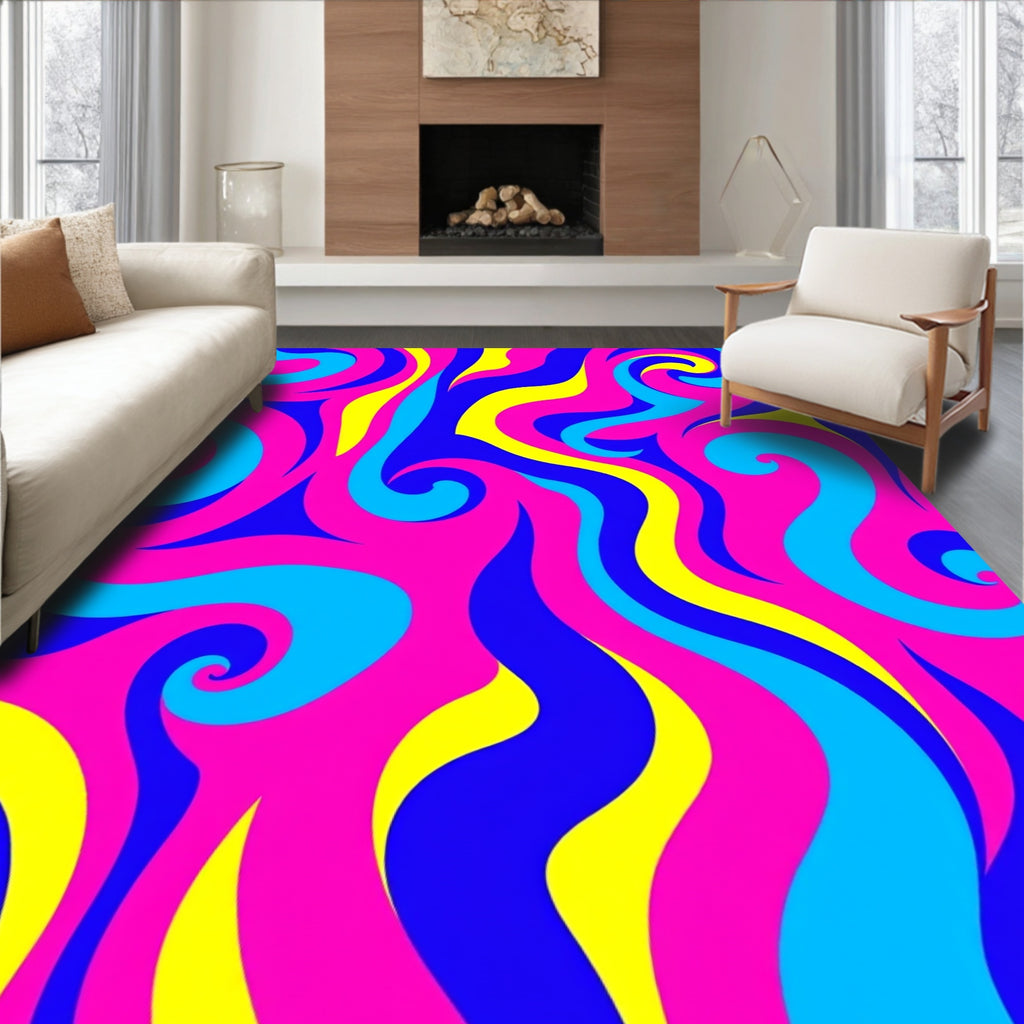 Vivid Swirl Pattern Rug