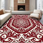 Classic Red Floral Medallion Pattern Rug