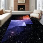 Galactic Prism Geometric Starry Pattern Rug
