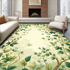 Vine And Leaf Patterned Garden Rug
