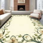 Elegant Floral Vine Border Design Rug