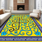 Vibrant Floral Swirl Pattern Design Rug