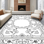 Art Nouveau Floral Scroll Pattern Rug