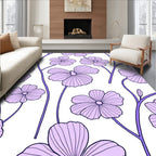 Delicate Purple Floral Vine Pattern Rug