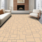 Geometric Tan And Black Abstract Pattern Rug