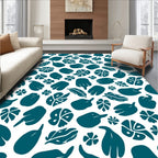 Teal Abstract Nature Pattern Rug