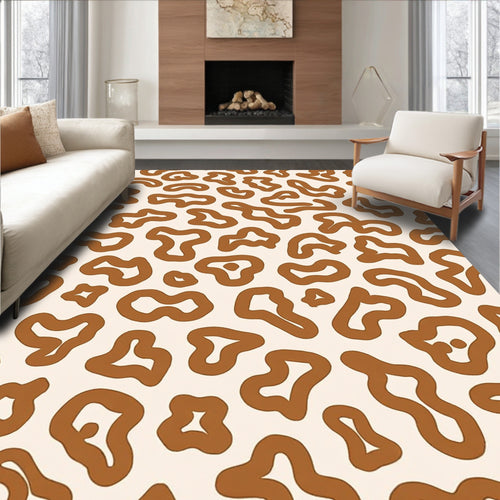 Abstract Chestnut Spots Pattern Rug