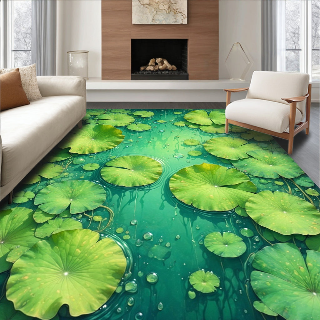 Emerald Lily Pad Water Garden Rug