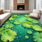 Emerald Lily Pad Water Garden Rug