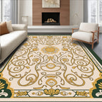 Elegant Gold Vine Floral Pattern Rug