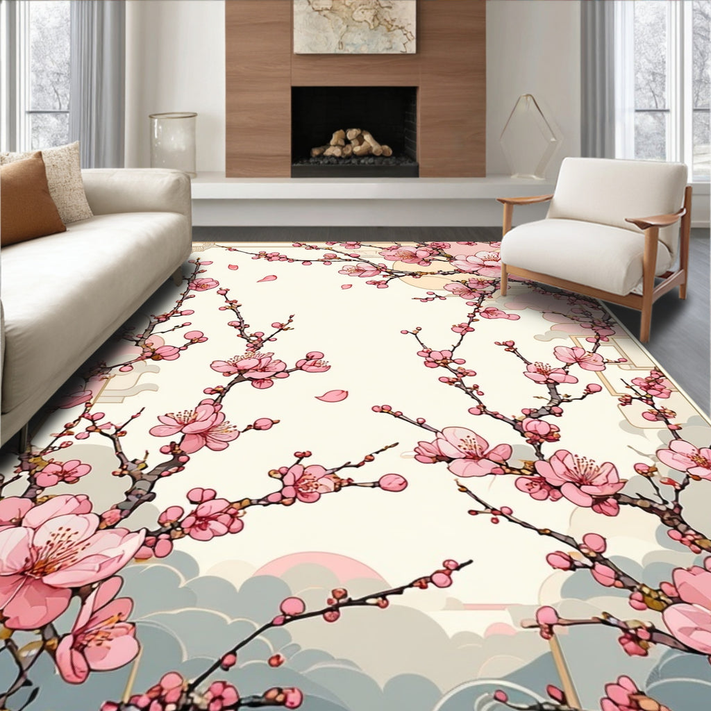 Pink Cherry Blossom branches Rug
