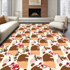 Abstract Floral Shapes Cream Rug