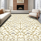 Ornate Scrollwork Cream Gold Rug