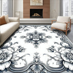 Elegant Floral Scrollwork Pattern Rug