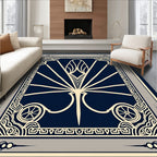 Art Deco Geometric Fan Patterned Rug