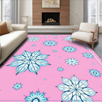 Pink Blue Floral Medallion Scattered Rug