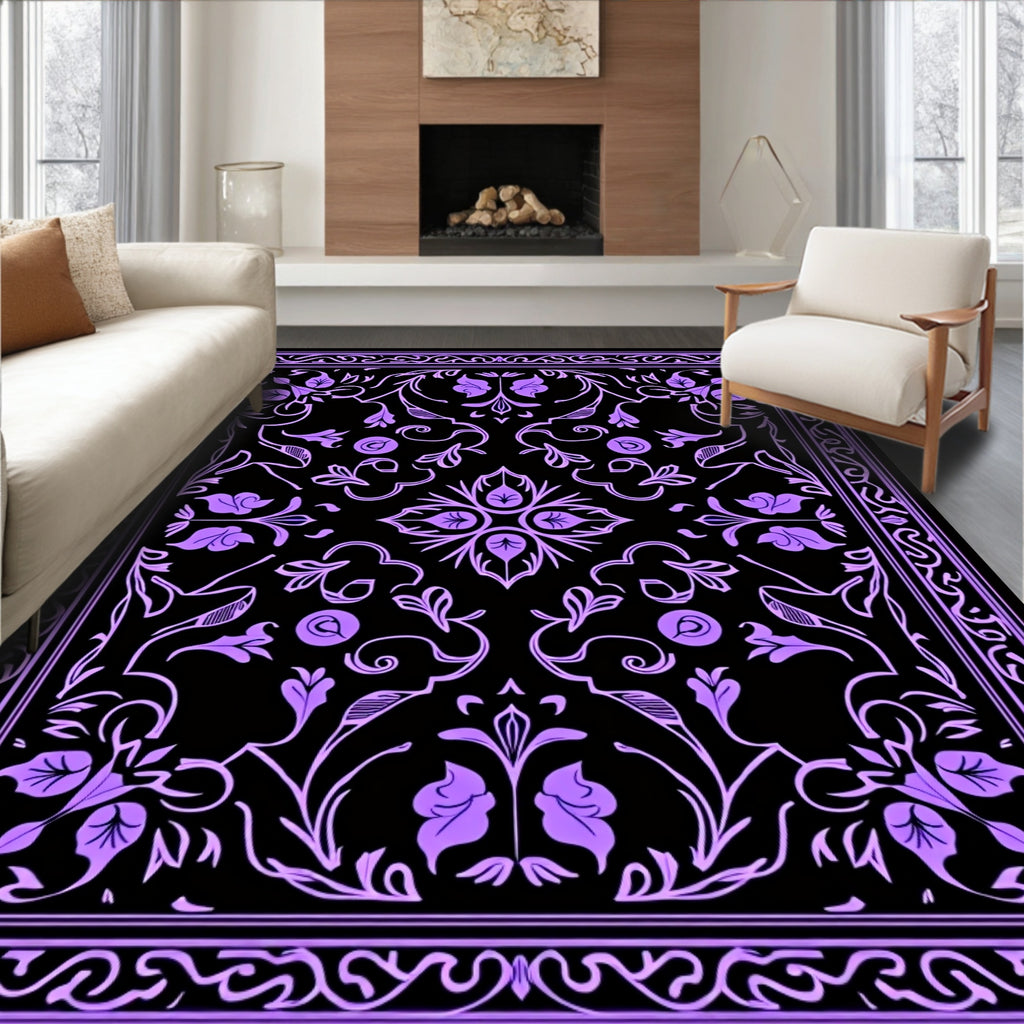 Ornate Floral Swirls Pattern Rug