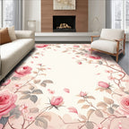 Soft Pink Rose Garden Style Rug