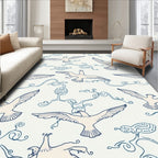 Birds And Swirls Pattern Rug