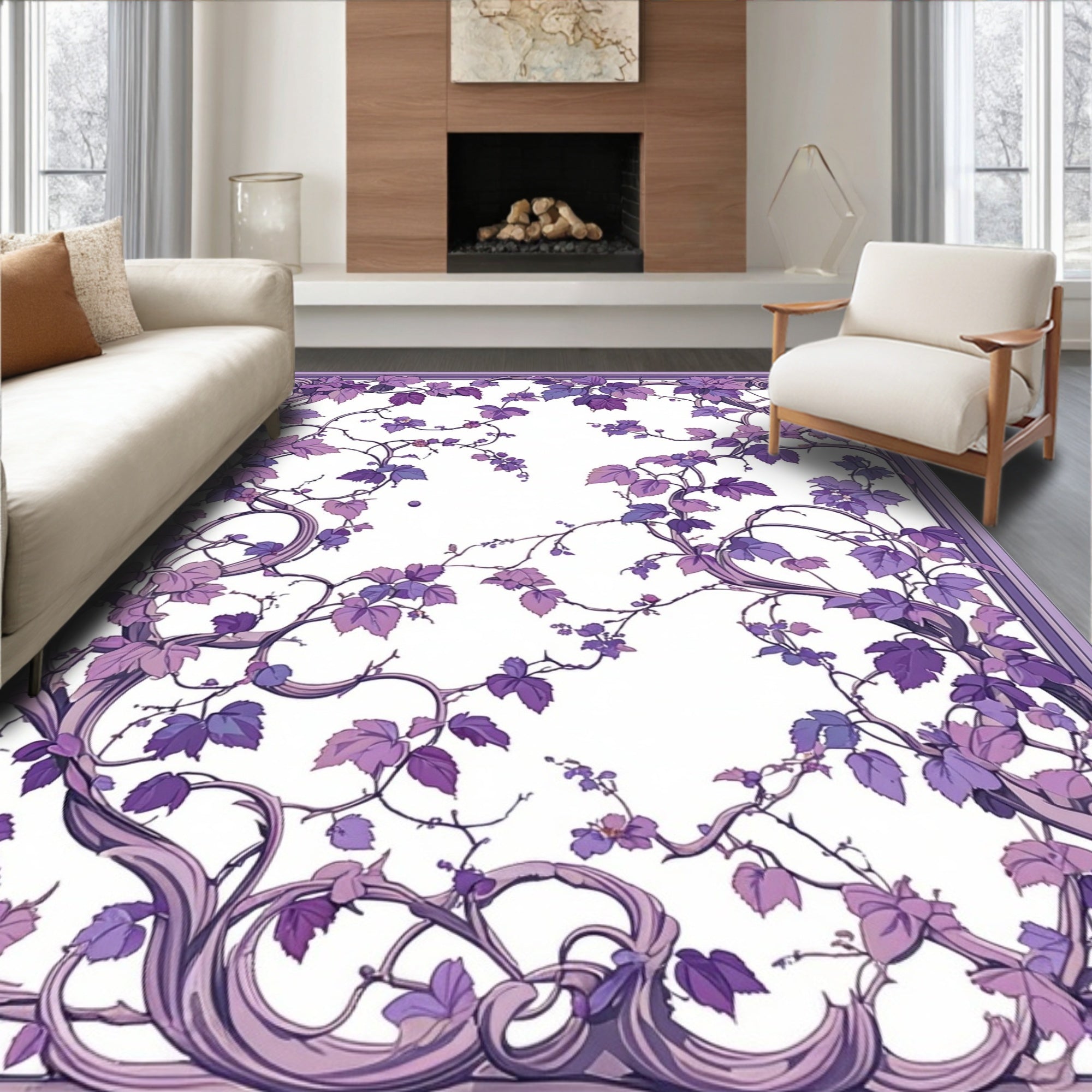 Victorian Vine Leaf Pattern Rug