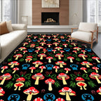 Whimsical Mushroom Forest Pattern Rug