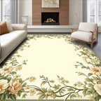 Vintage Floral Vine Border Design Rug