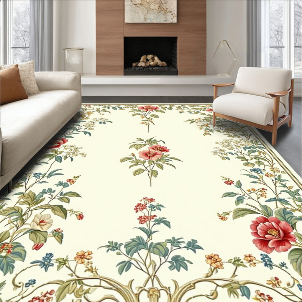 Vintage Floral Vine Pattern Rug