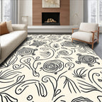Whimsical Tortoise Botanical Floral Design Rug