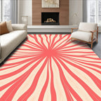 Radiant Sunburst Abstract Flowing Pattern Rug