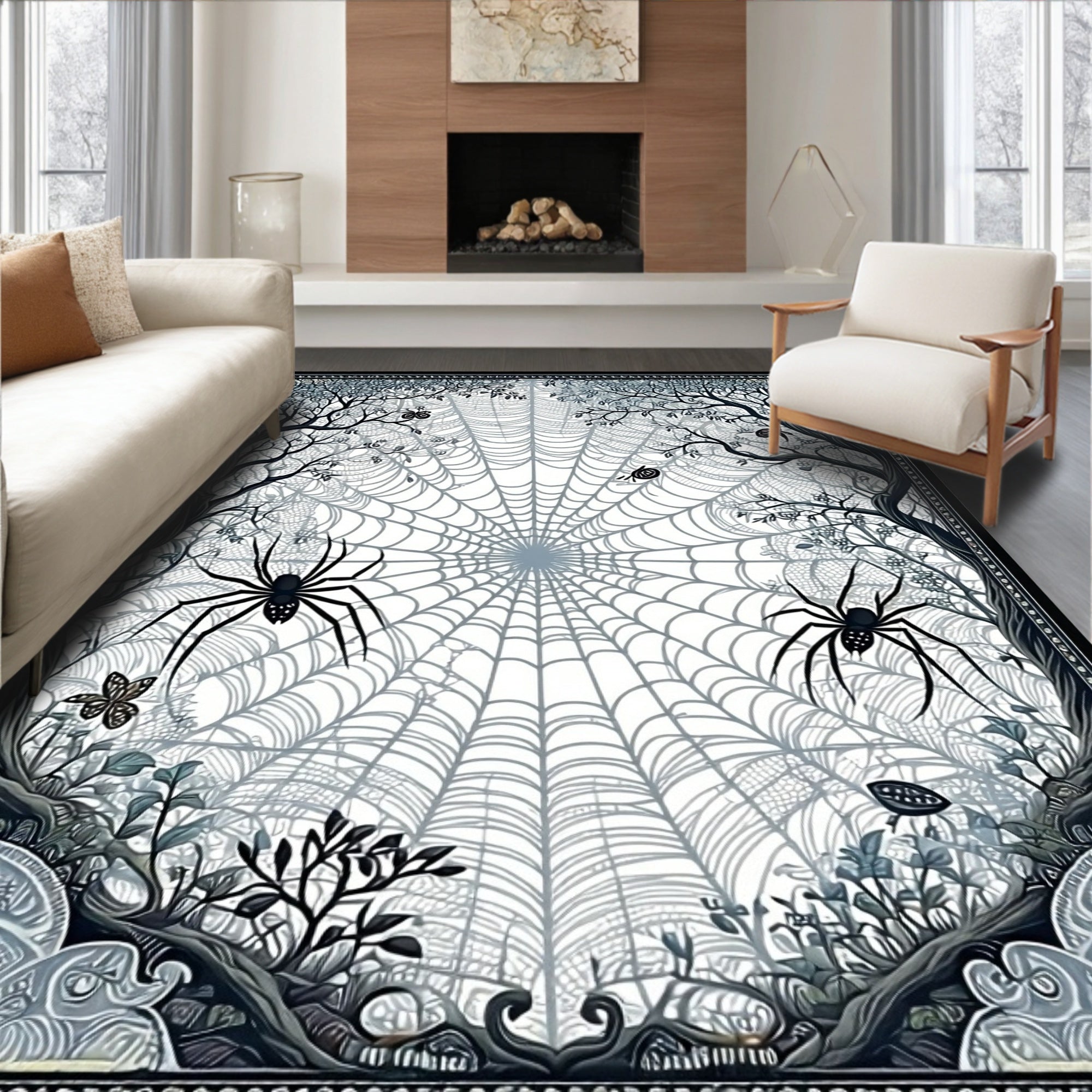 Spooky Spiderweb Woods Design Rug