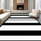 Bold Black and White Stripe Design Rug