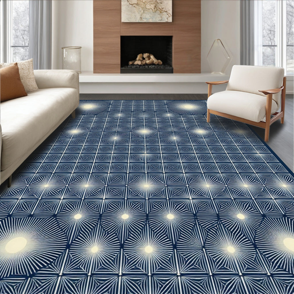 Radial Starburst Geometric Pattern Rug