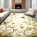 Elegant Birds Blossoms Landscape Rug